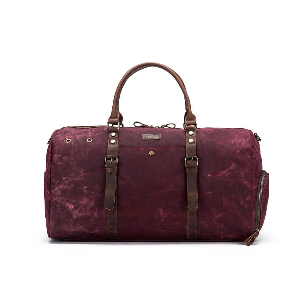 Borsa da weekend in tela, impermeabile, rossa, 55,9 x 30,5 x 25,4 cm