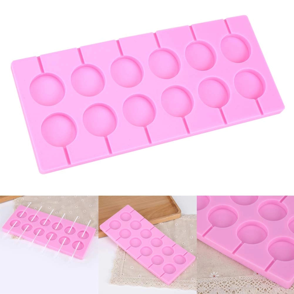 12 stampi in silicone rotondi per cioccolato e caramelle