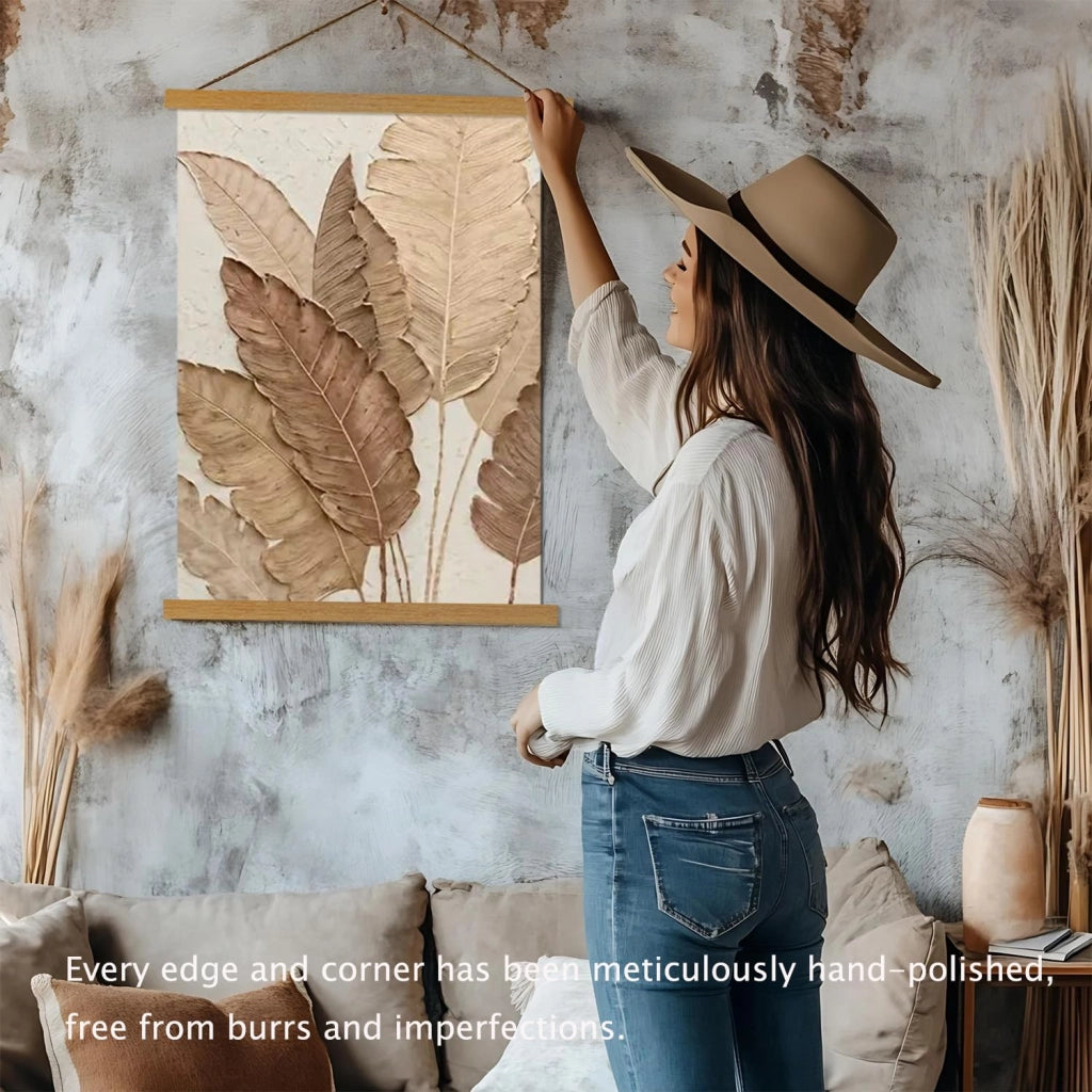 Porta-poster magnetici in legno, 81 cm, teak, confezione da 2 pezzi