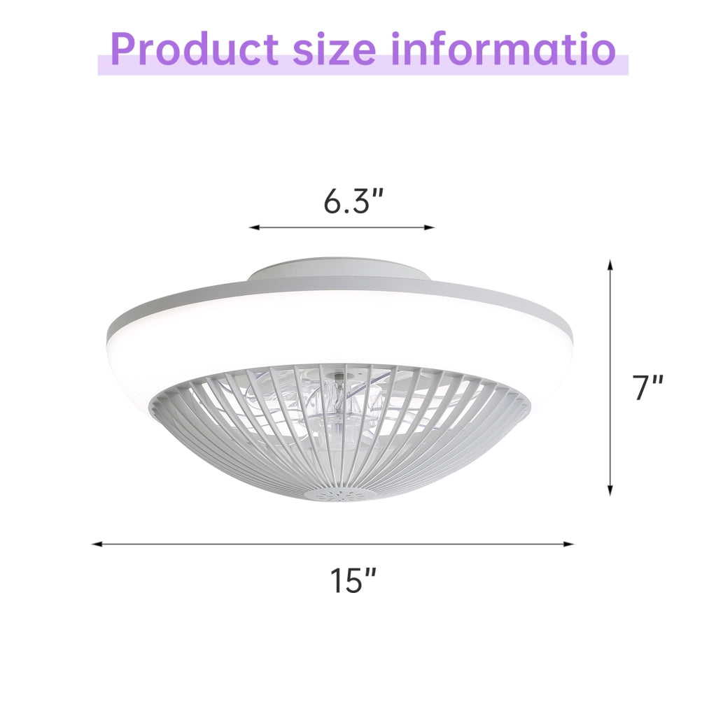 Ventilatore da soffitto 38 cm con luce LED RGB e telecomando