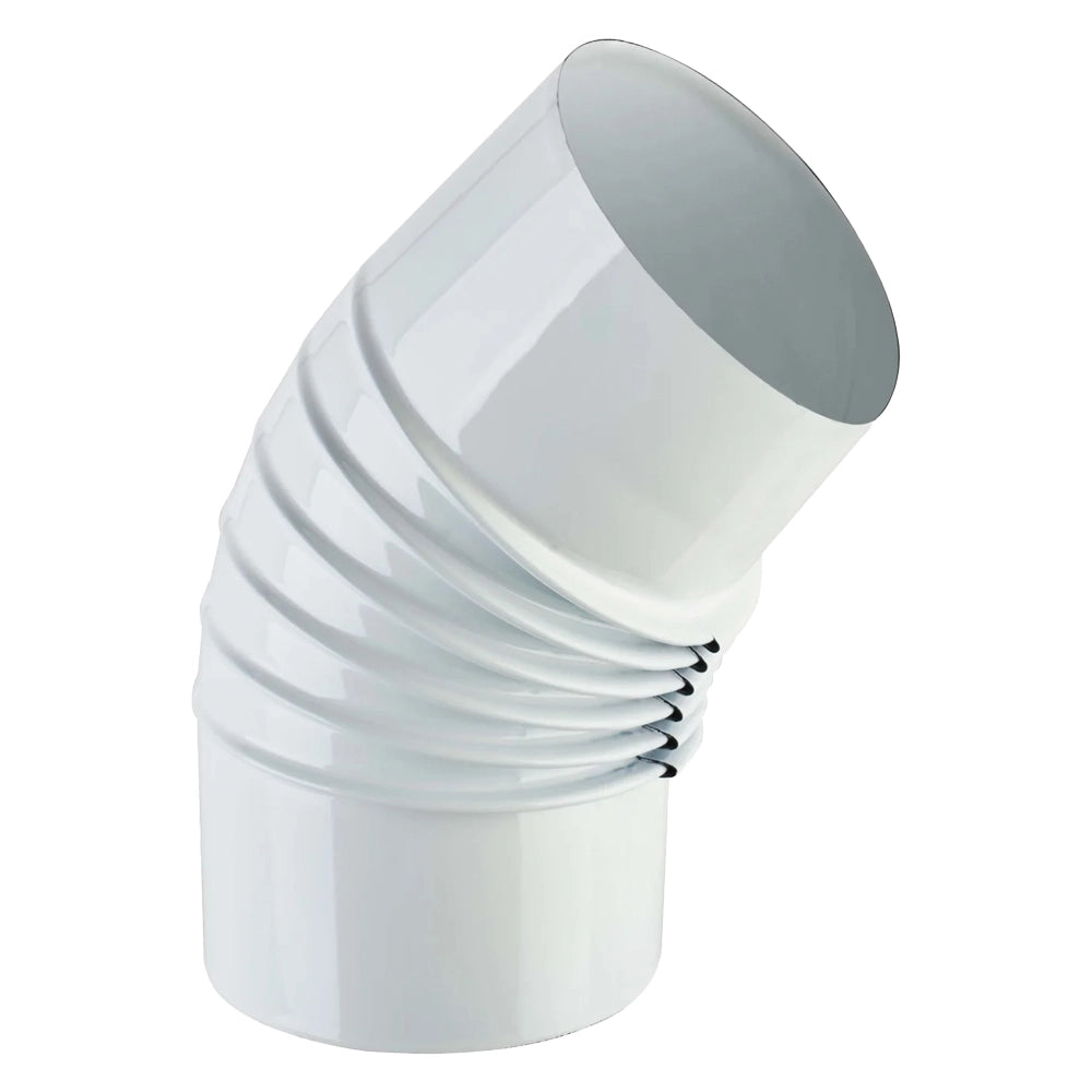 GOMITO SMALTATO PER STUFE ø 10 - 45° colore bianco
