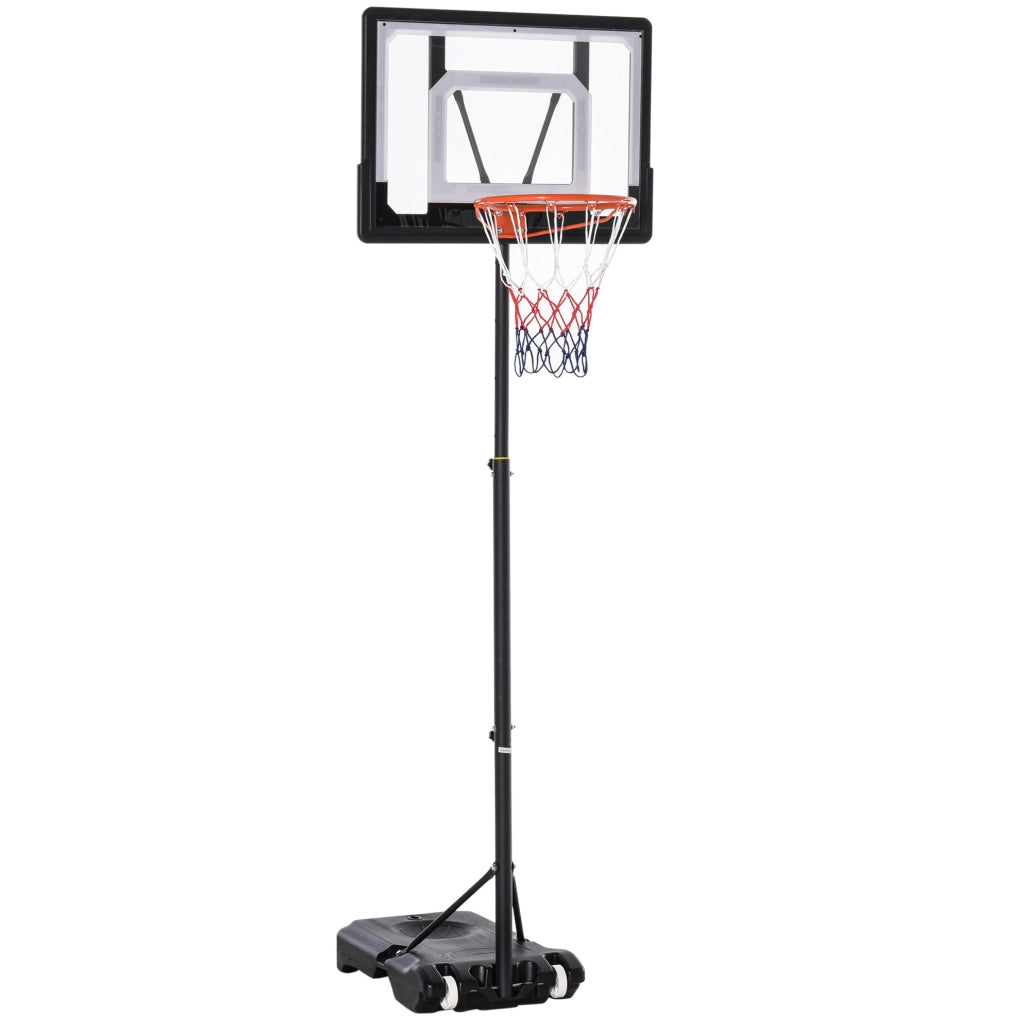 Canestro da basket regolabile per bambini 83 x 75 x 260 cm nero con ruote