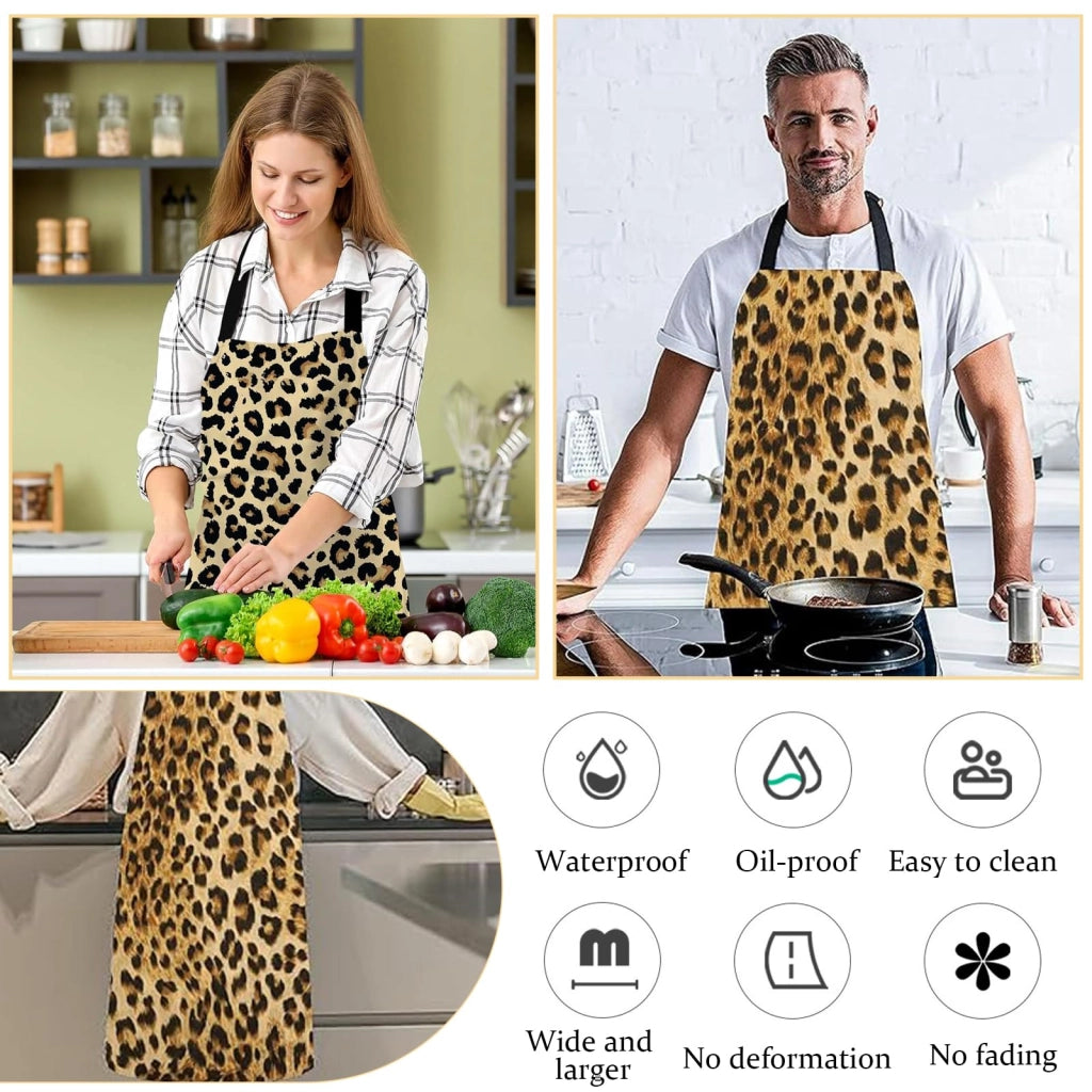 Gonna con motivo leopardato, impermeabile, 80 x 60 cm, in poliestere, color marrone