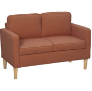 Divano 2 posti 117x63x79 cm con contenitore, piedi in legno e cuscini sfoderabili
