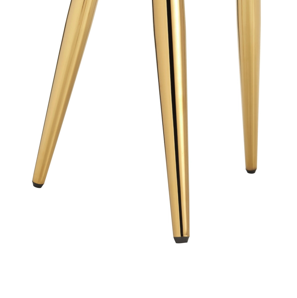 Set 6 sedie da pranzo 58,5x62x78 cm verdi, poliestere e ferro dorato