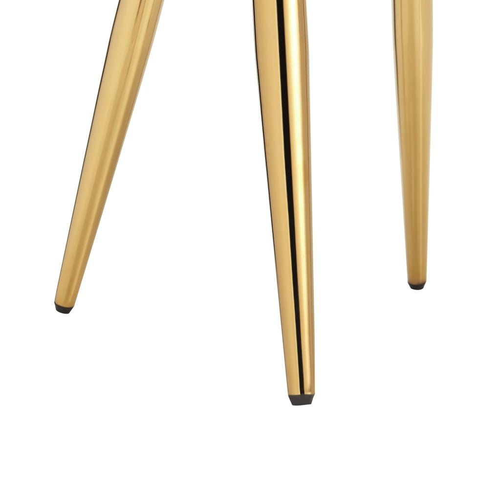 Set 6 sedie da pranzo 58,5x62x78 cm verdi, poliestere e ferro dorato