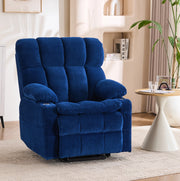 Poltrona elettrica blu con alzata assistita, massaggio e riscaldamento