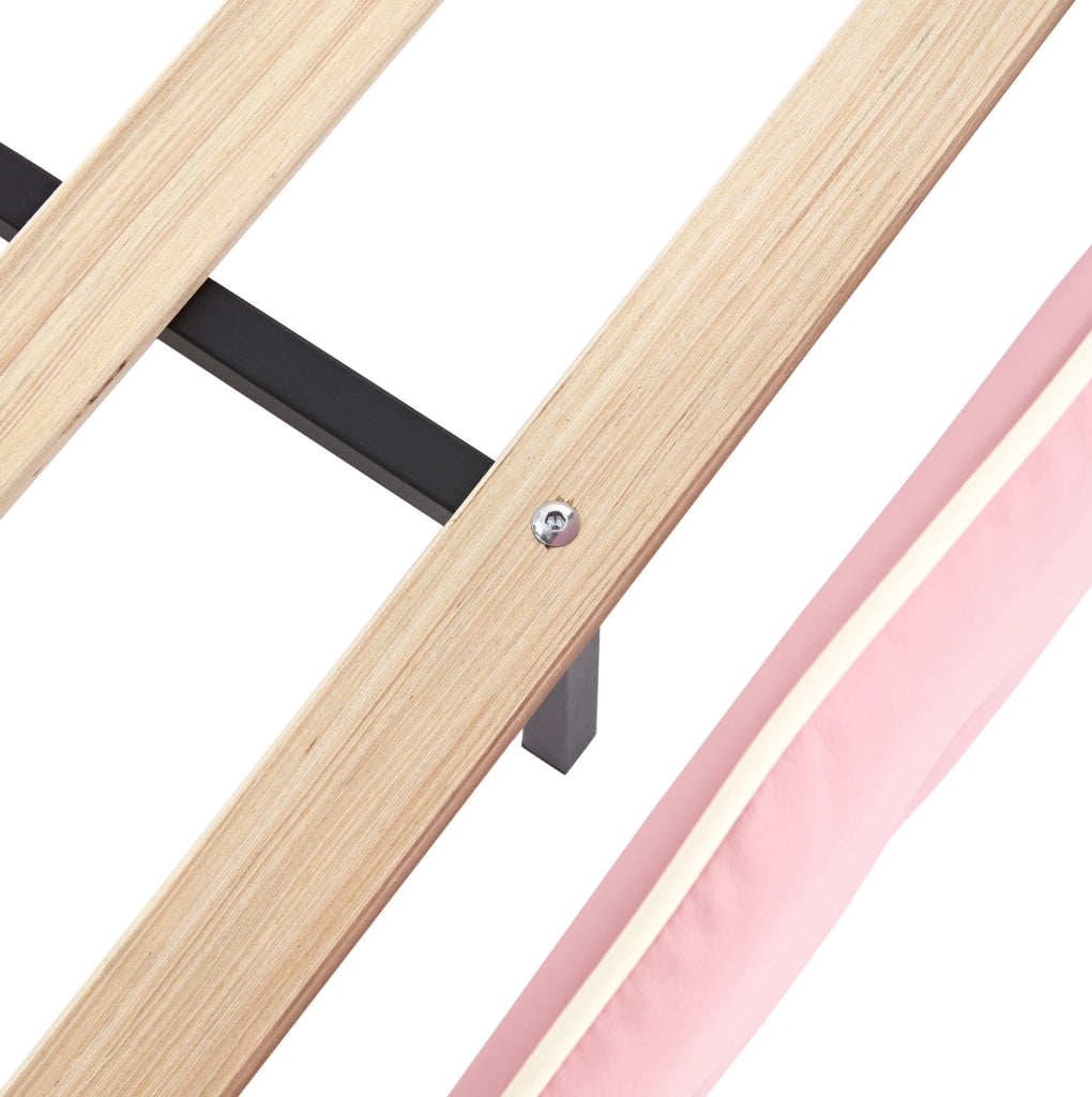 Letto imbottito bambini 90x200 rosa e bianco in PU con LED e materasso