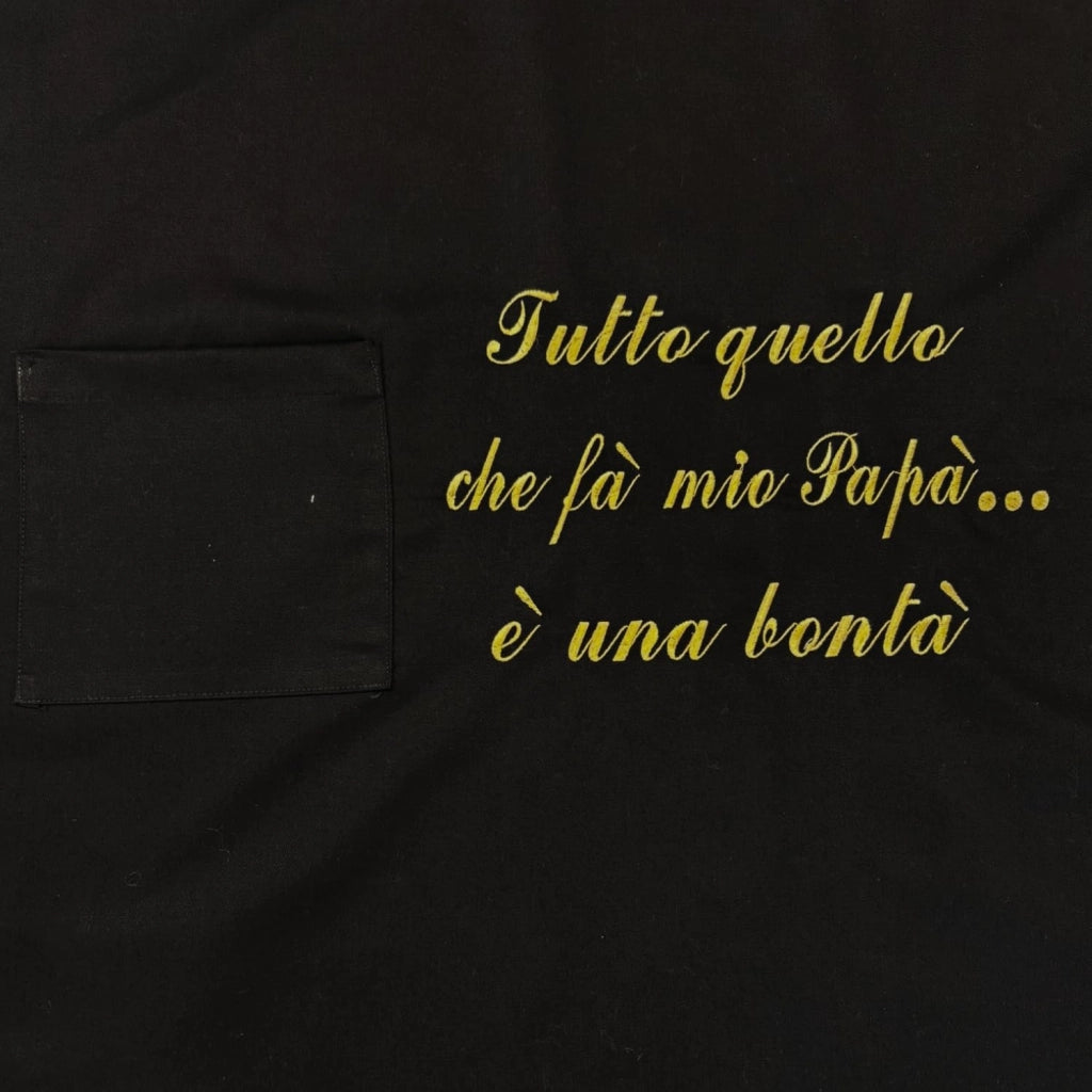 Grembiule in poliestere e cotone, con scritta per la Festa del Papà, dimensioni 75 x 90 cm, colore nero