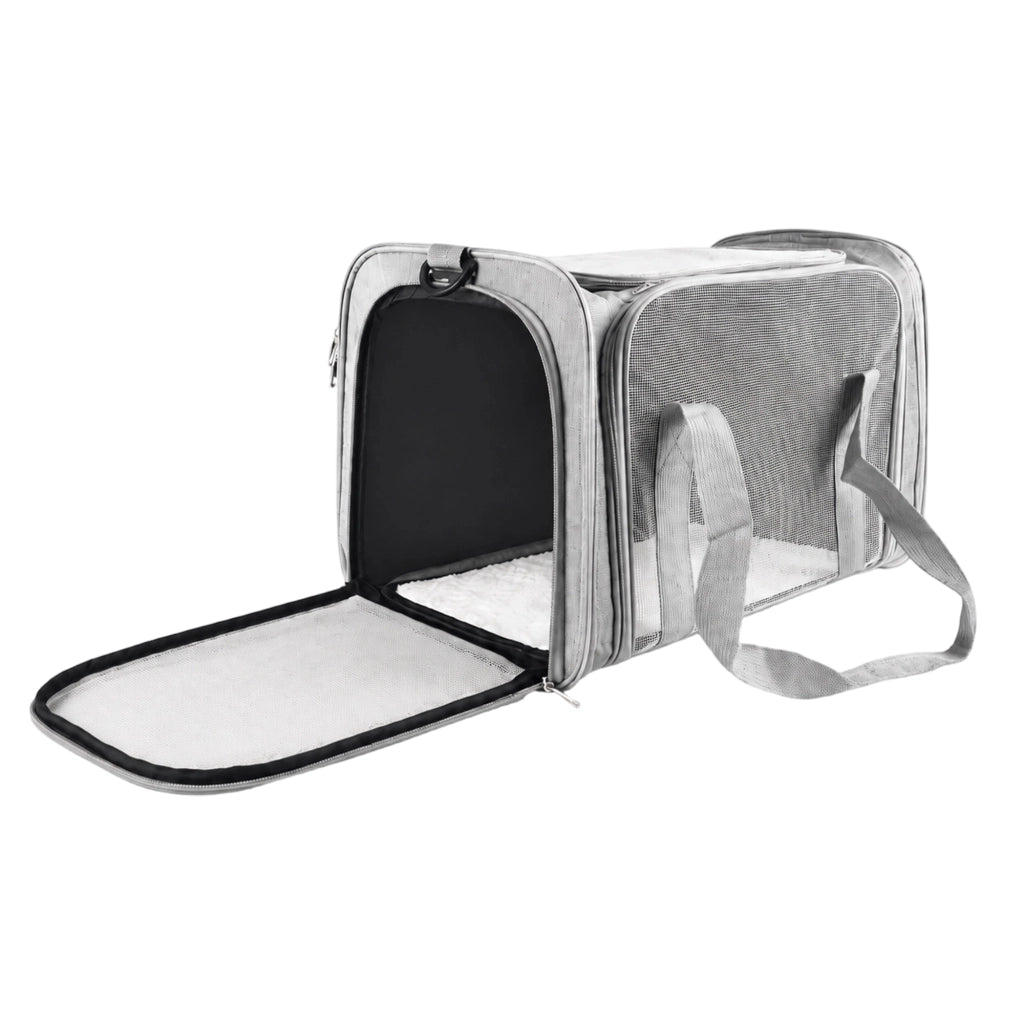 TRASPORTINO Pieghevole per Cani e Gatti 45x30x30 cm Grigio