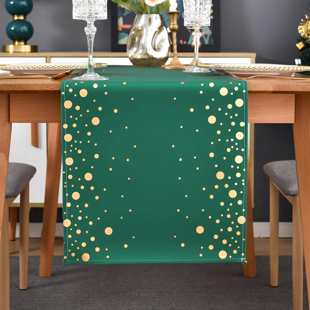Tovaglia dorata con glitter, 33 x 140 cm, in poliestere, lavabile