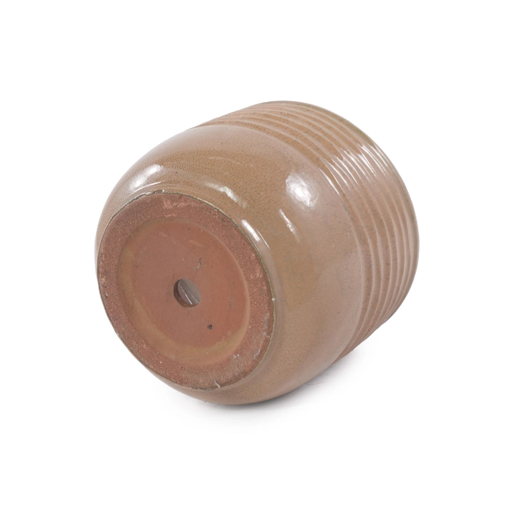 Vaso in ceramica artigianale marrone chiaro Ø 20 cm