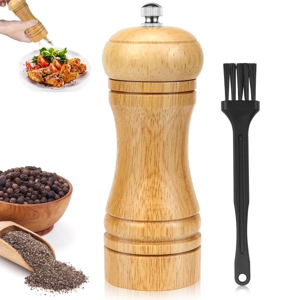 Macinino per pepe in legno, manuale, regolabile, confezione singola