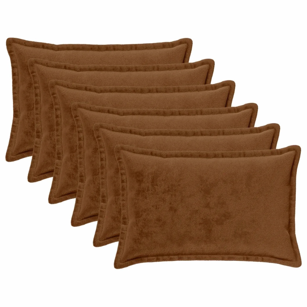 Federa 6 pz HOUTEN Marrone Chiaro 50 x 70 cm Flanella 919676