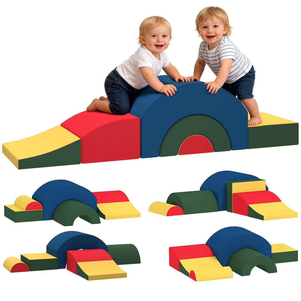 Set 5 Pezzi Moduli di Motricità per Bambini in Schiuma EVA Percorso Psicomotorio Multicolore Gioco Educativo per Casa