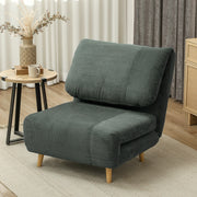 Poltrona letto pieghevole con schienale regolabile a 3 posizioni in poliestere verde 83 × 89 × 82 cm