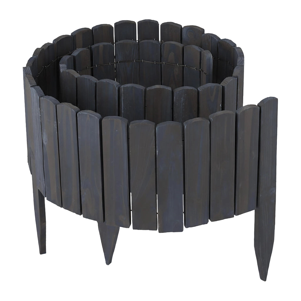 Bordatura per aiuole, 200 cm, flessibile, altezza 25 cm, legno, colore antracite