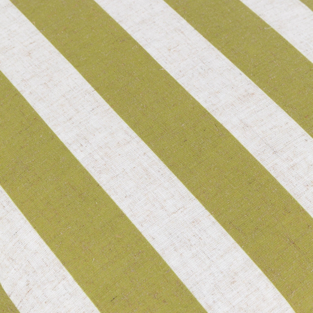 Custodia per cuscino a righe e con balze, in lino/verde oliva, 50x50 cm