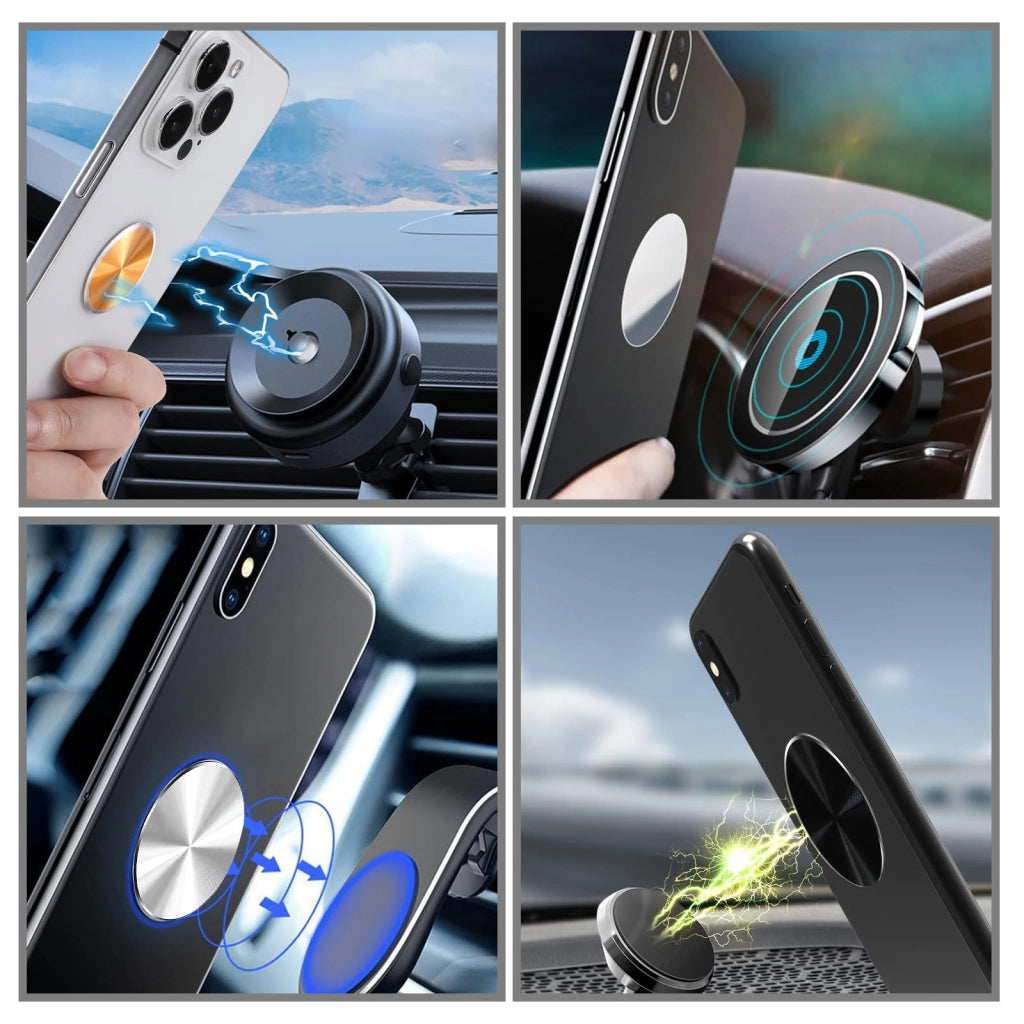 4 piastre magnetiche per supporti per cellulare, rotonde, autoadesive, universali