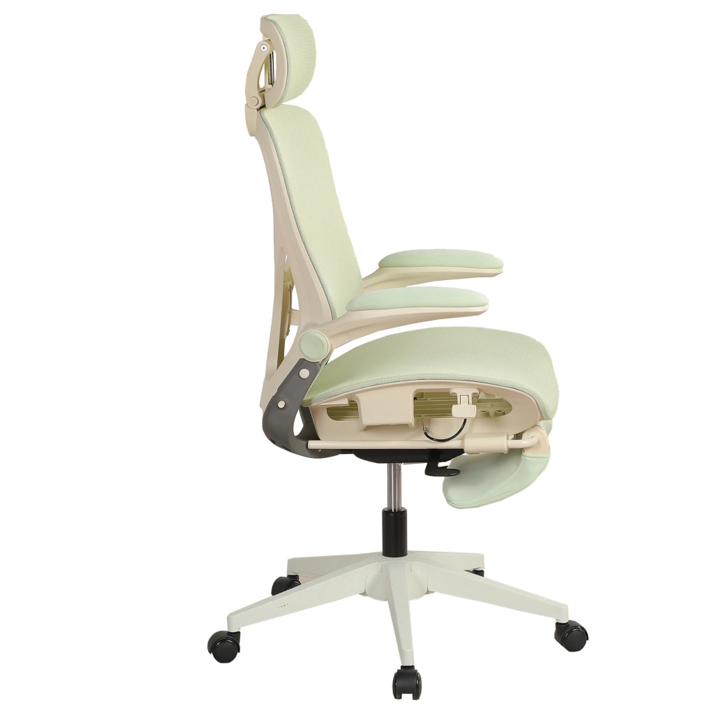 Sedia da ufficio pieghevole verde con supporto lombare
