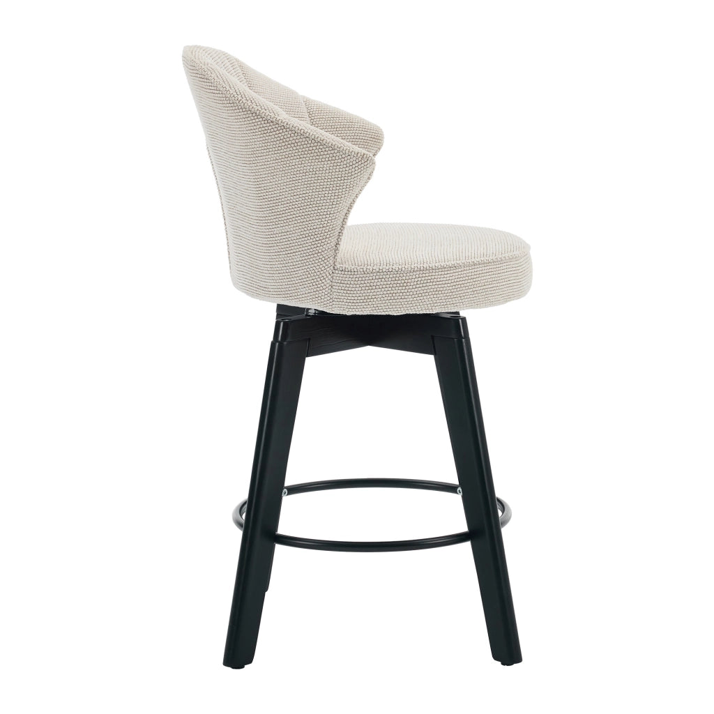 Sgabello da bar 51x52.5x92.5 cm girevole in ciniglia beige