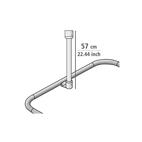 Supporto a soffitto per tende da doccia, 57 cm, alluminio, bianco