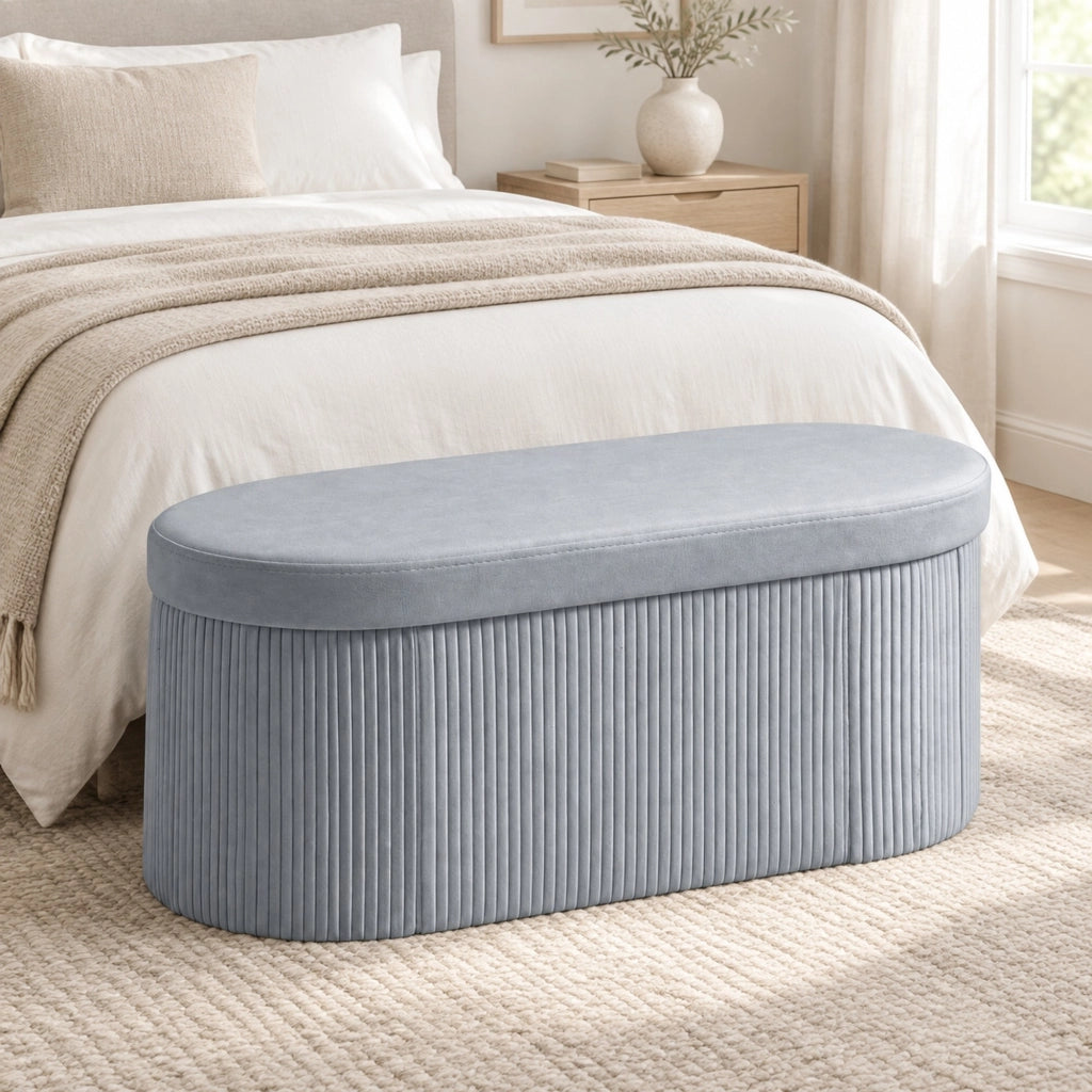 Panca contenitore pieghevole in grigio scuro, 76 x 38 x 35 cm