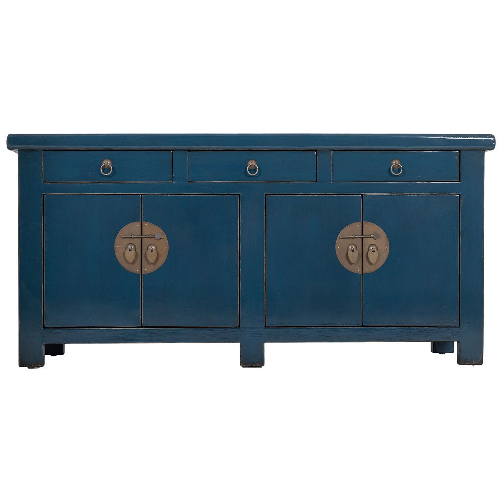 Credenza in legno blu 130x46x62h cm