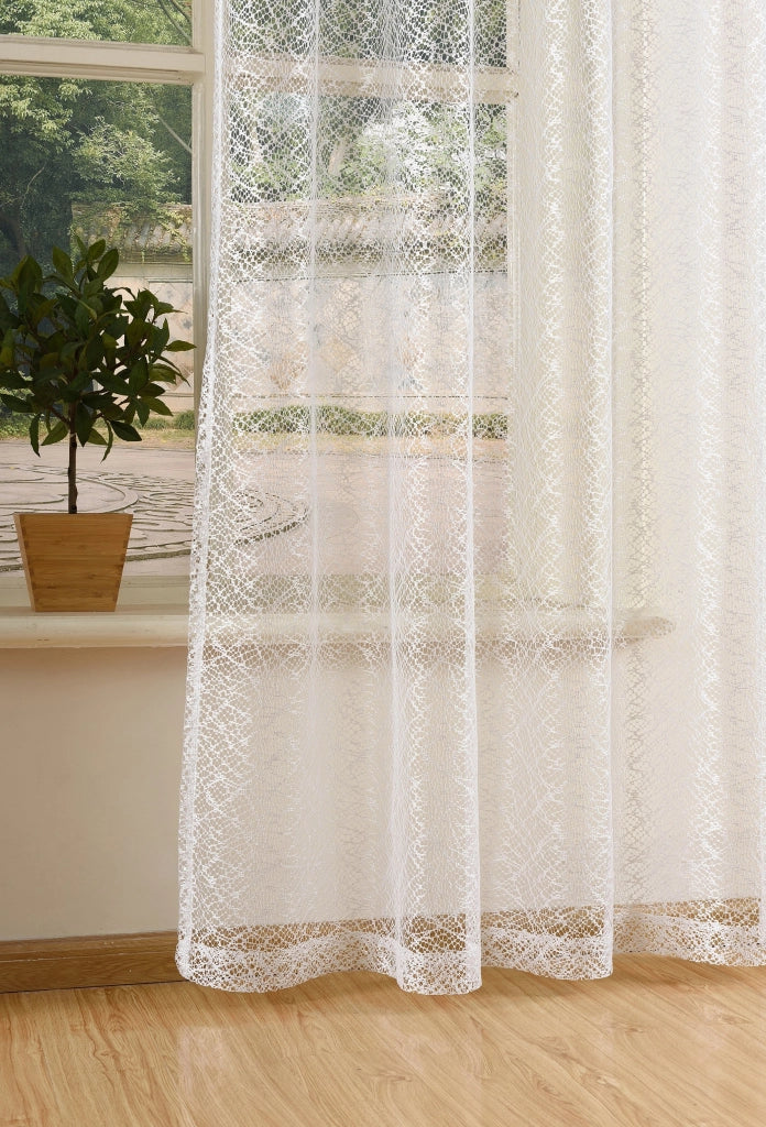 Tenda a rete con passanti, 245x140 cm, bianca, 1 pezzo