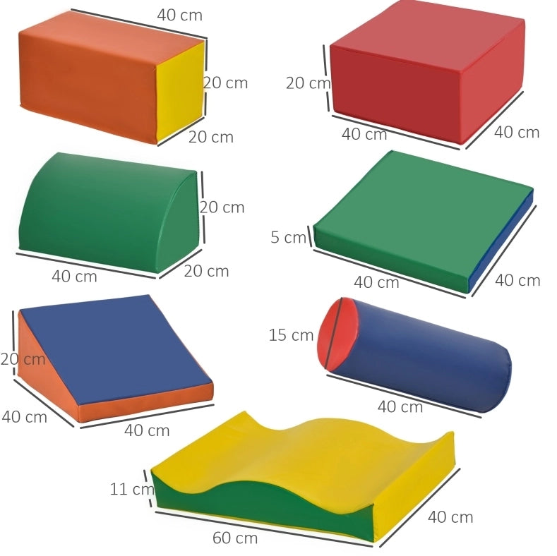 BLOCCHI Morbidi da gioco Set da 7 pezzi in pelle rigenerata multicolore