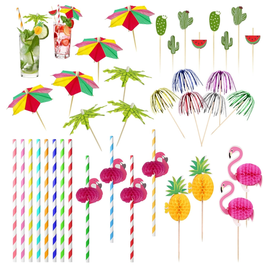 150 decorazioni per cocktail, tema hawaiano, decorazioni per torte