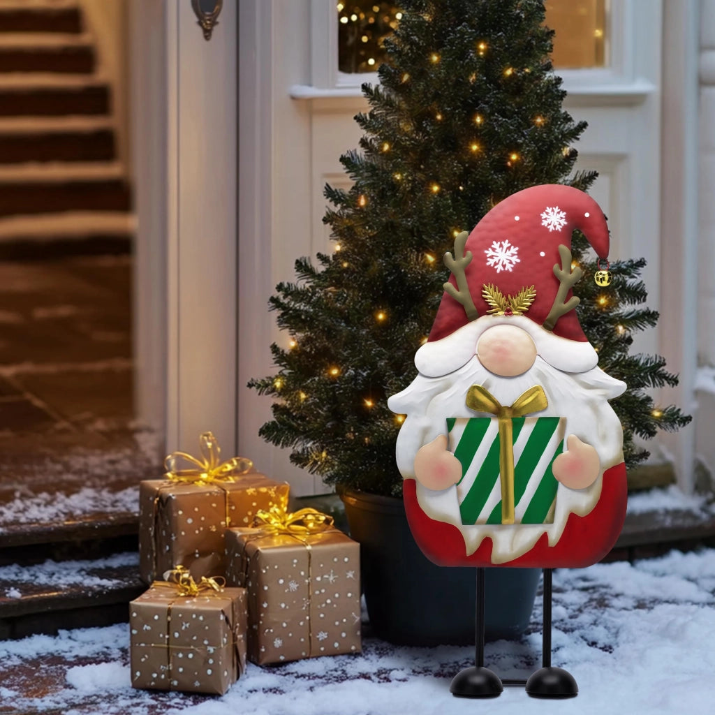 Figura decorativa in metallo per il giardino, resistente agli agenti atmosferici, altezza 60,5 cm, adatta per ambienti esterni