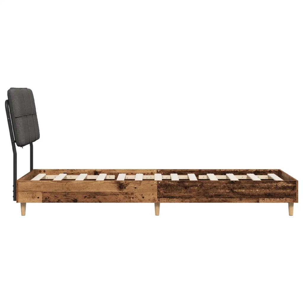 Letto singolo con testiera Legno vecchio e grigio scuro 8003483
