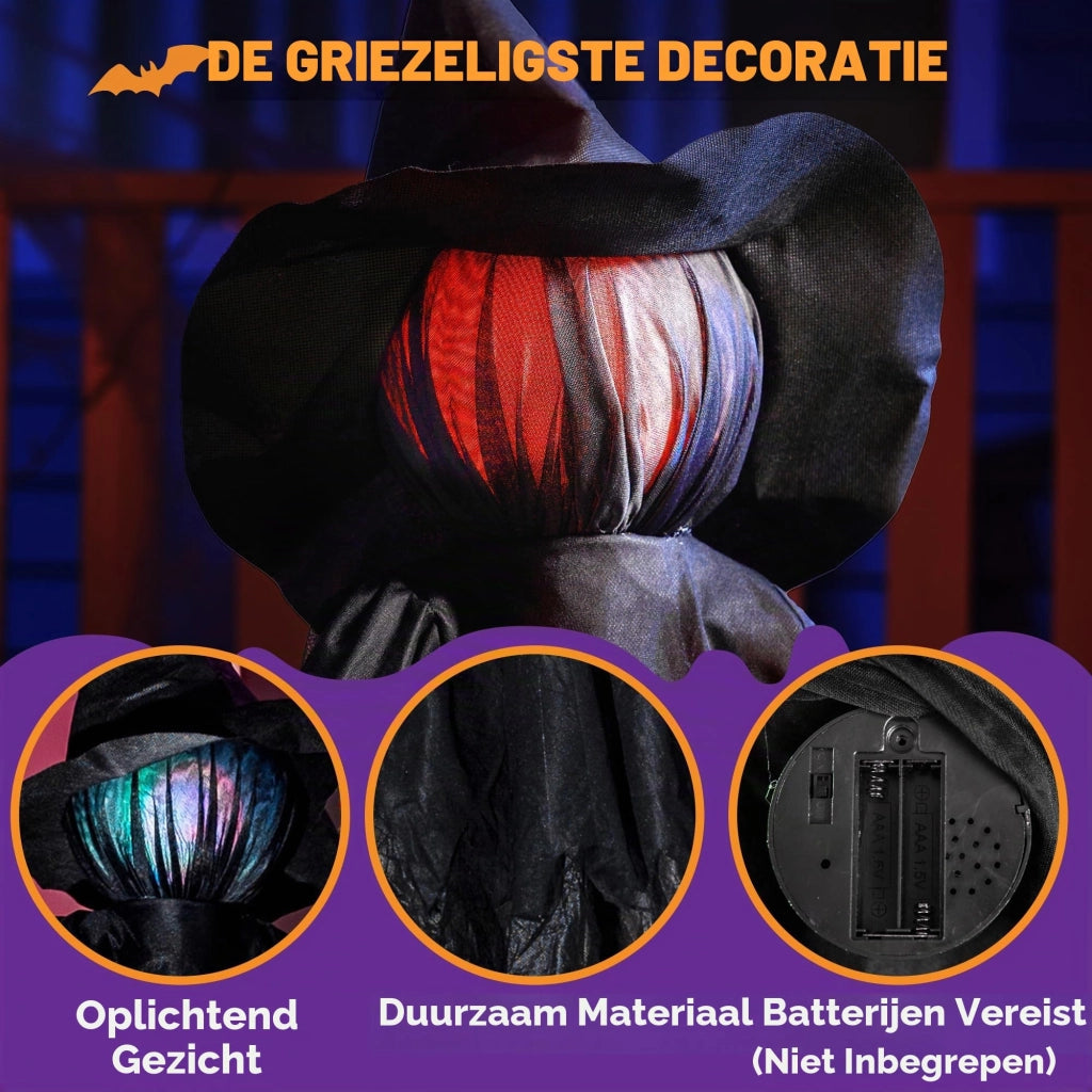 Set di 3 decorazioni per giardino a tema Halloween, alte 48 cm, luminose