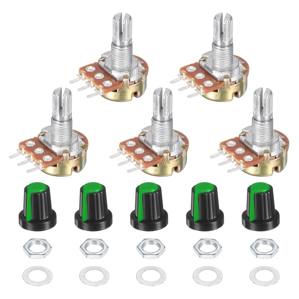 Set di 5 potenziometri lineari WH148 da 1K, potenziometri rotativi, colore verde