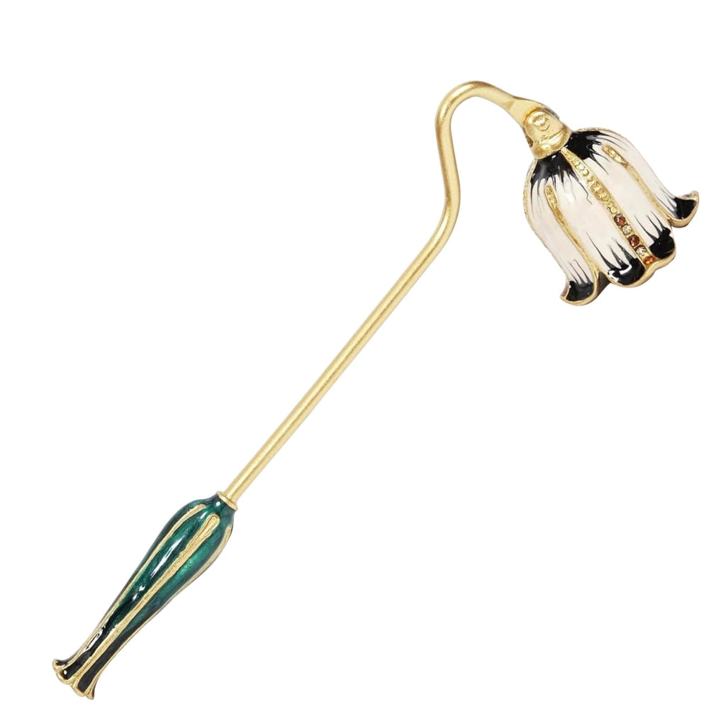 Spegni candele con motivo floreale, in acciaio inossidabile, 1 pezzo, colore verde