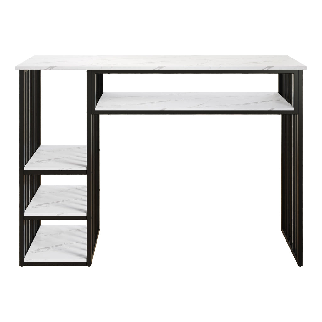 Tavolo da bar con contenitore effetto marmo 140 cm