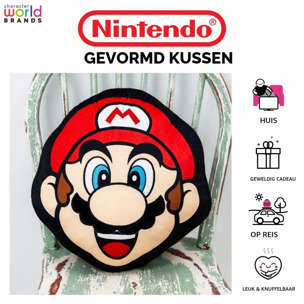 Cuscino a forma di Super Mario, 40x36 cm, rosso, in poliestere