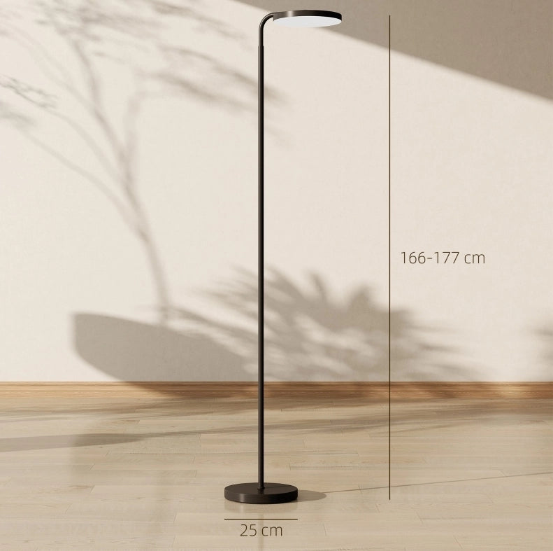 Lampada da terra a luce regolabile con telecomando magnetico, nera