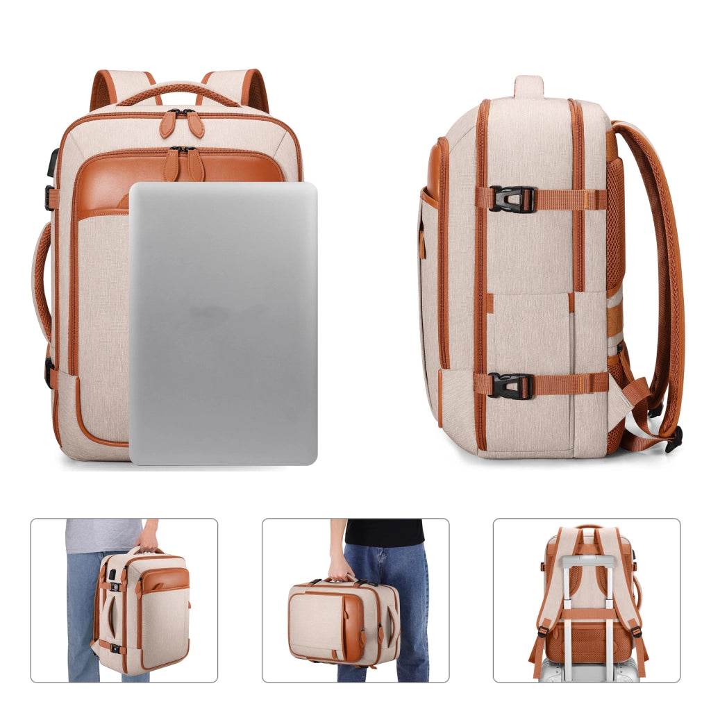 Zaino da viaggio espandibile 40 L con porta USB e 4 organizer