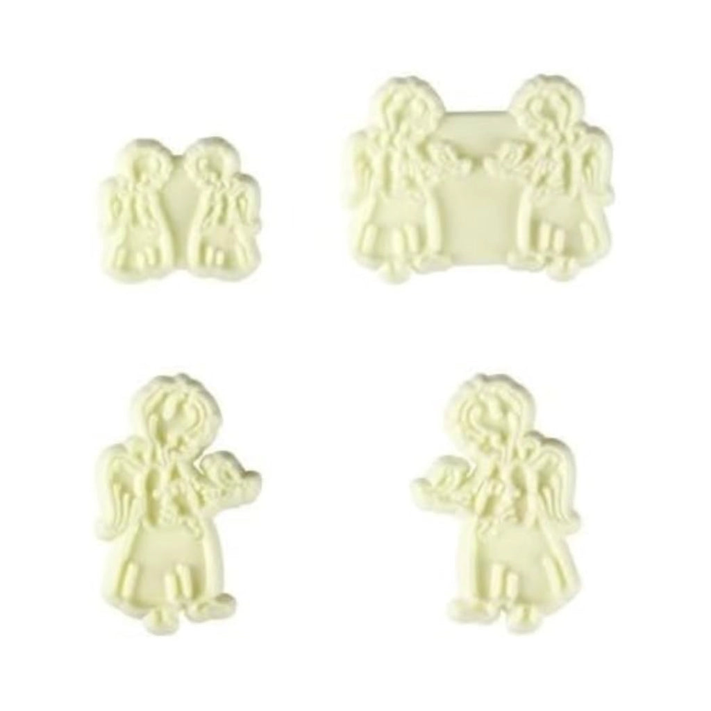 4 formine a tema natalizio per biscotti, in plastica ABS, dimensioni da 8 a 41 mm