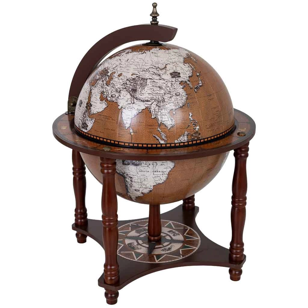 Portabottiglie a forma di mappamondo marrone D41,6x56h cm