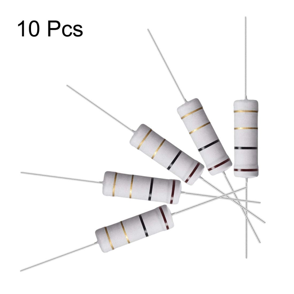 Resistenza a film metallico, 5W, 1 Ohm, tolleranza ±5%, 10 pezzi, tipo assiale