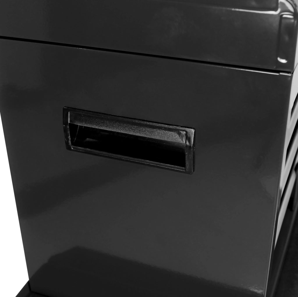 Carrello portautensili IVMEU in acciaio nero con cassetti, ripiano regolabile e 4 ruote per garage e officina