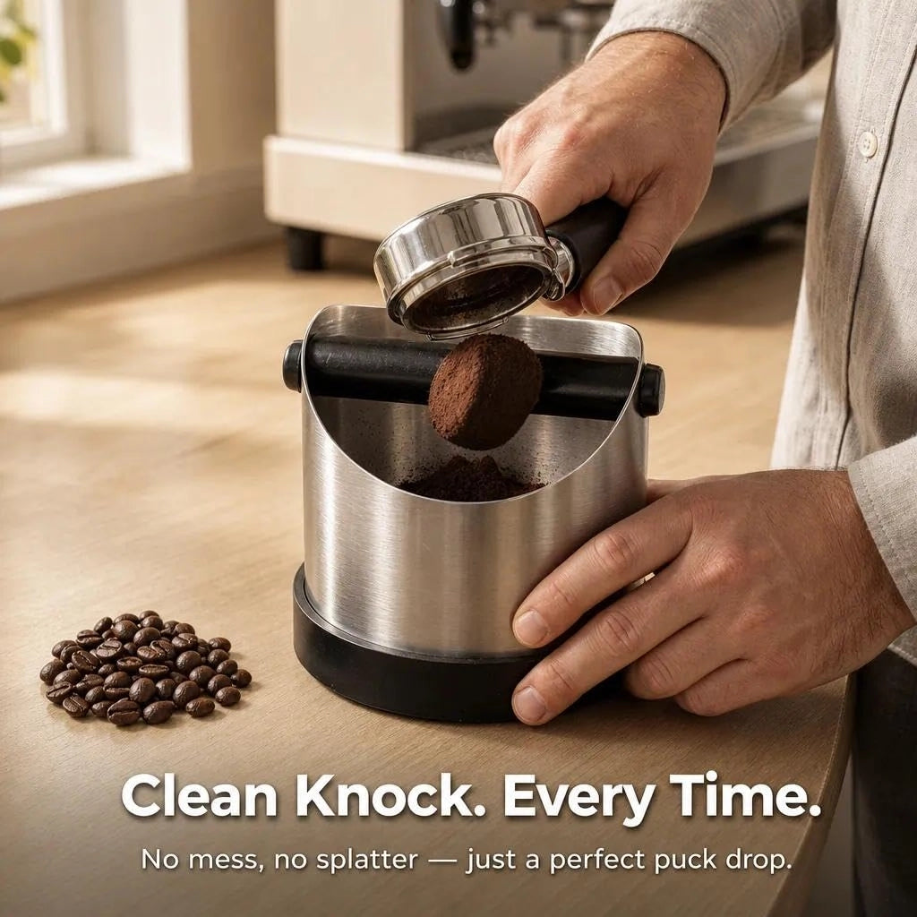 Contenitore in acciaio inossidabile per macinare il caffè, capacità 700 ml, con stantuffo rimovibile
