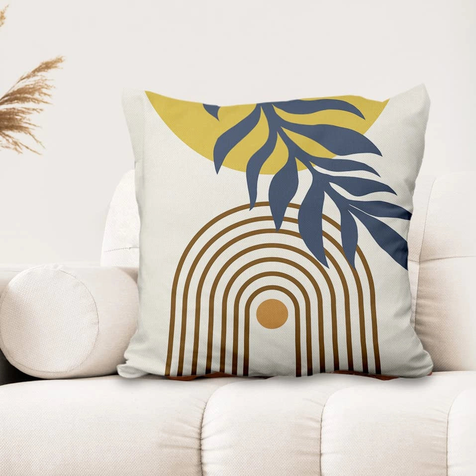 Cuscino decorativo, 41x41 cm, stile bohémien, design astratto, set da 4, aspetto simile al lino