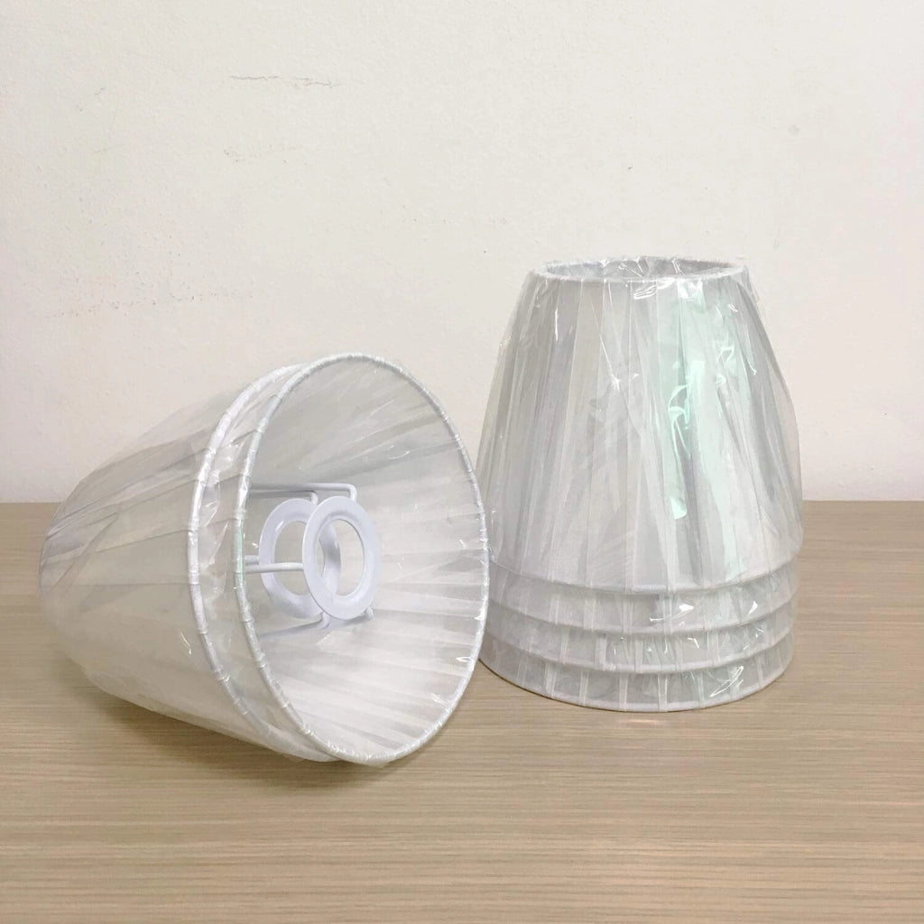 Paralumi in raso nero, 6 pezzi, diametro 15 cm, bianco