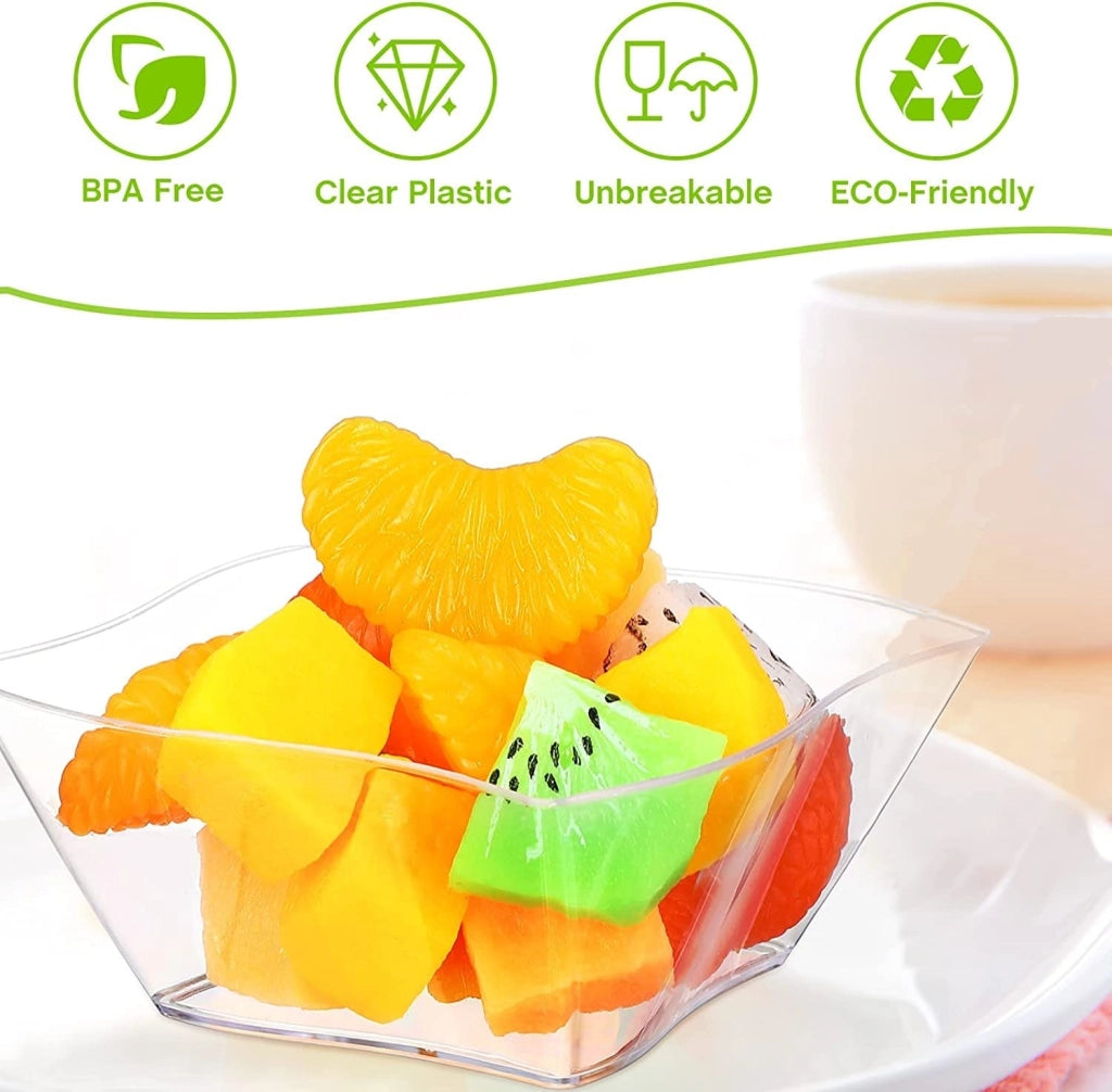 100 bicchieri per dessert, capacità 150 ml, trasparenti, in plastica, dimensioni 9 x 9 cm