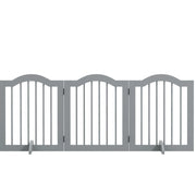 Cancello di sicurezza per cani 154,5 x 61 cm pieghevole con porta, grigio chiaro