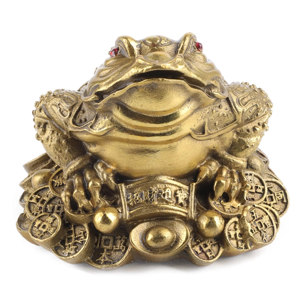 Rana in ottone, 11 cm, color oro, per attrarre prosperità